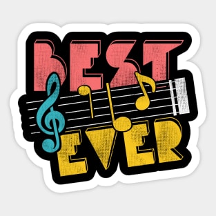 'Best Dad Music Notes' Cool Music Father's Day Gift Sticker